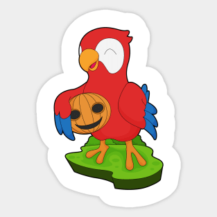 Parrot Halloween Pumpkin Sticker